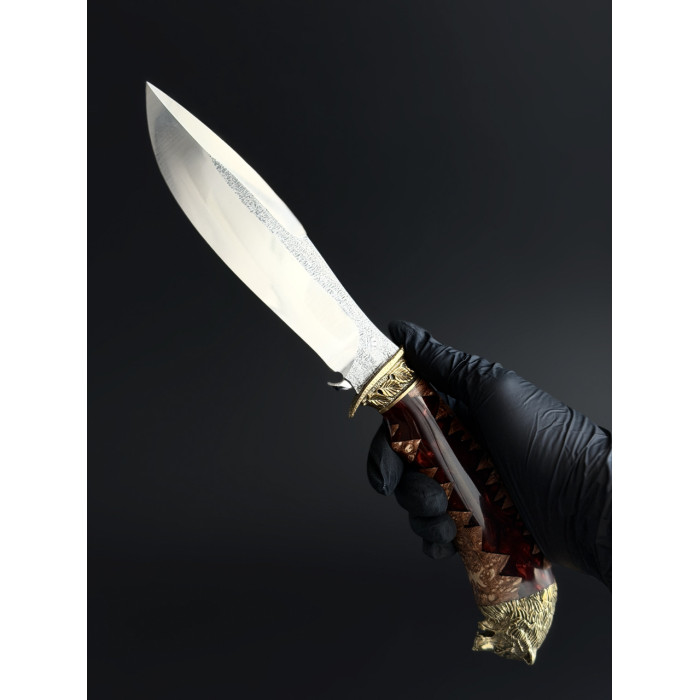 Подарочный охотничий нож ручной работы с литьем Gorillas BBQ (KN253)