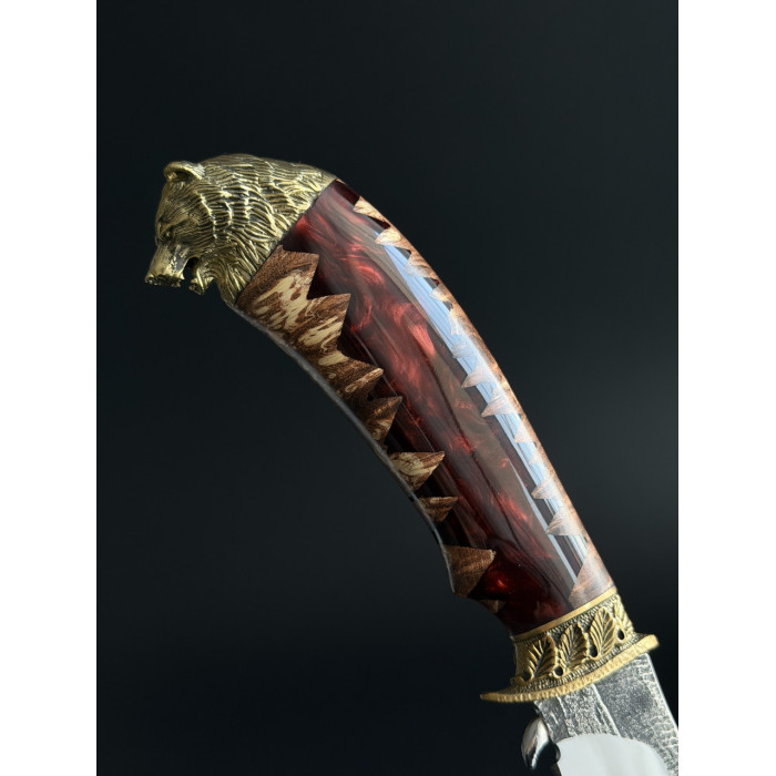 Подарочный охотничий нож ручной работы с литьем Gorillas BBQ (KN253)