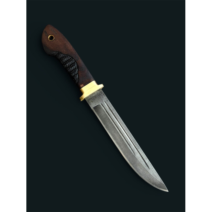 Тактический нож "Пластун" сталь Х12МФ Gorillas BBQ коричневый (KN254)