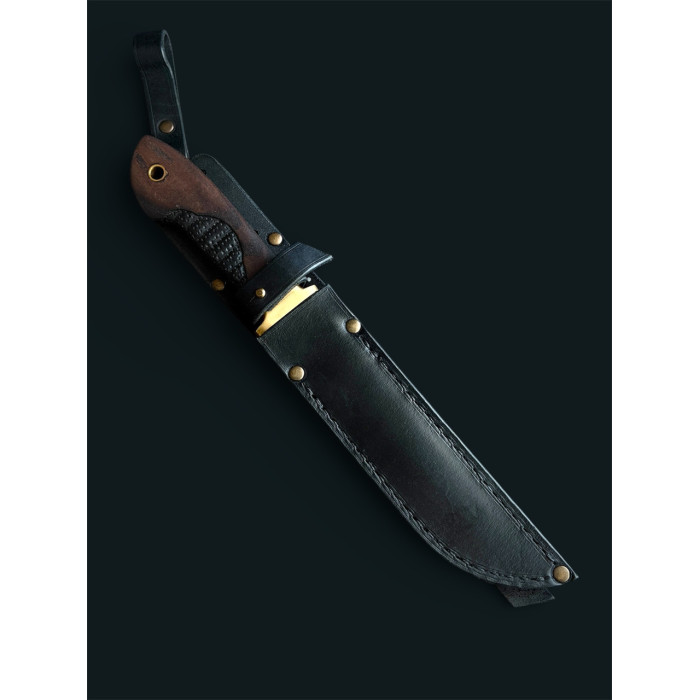 Тактический нож "Пластун" сталь Х12МФ Gorillas BBQ коричневый (KN254)
