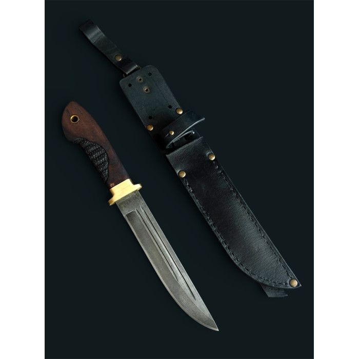 Тактический нож "Пластун" сталь Х12МФ Gorillas BBQ коричневый (KN254)