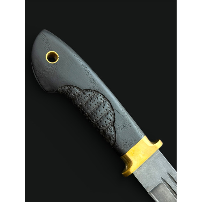 Тактический нож "Пластун" сталь Х12МФ Gorillas BBQ черный (KN255)