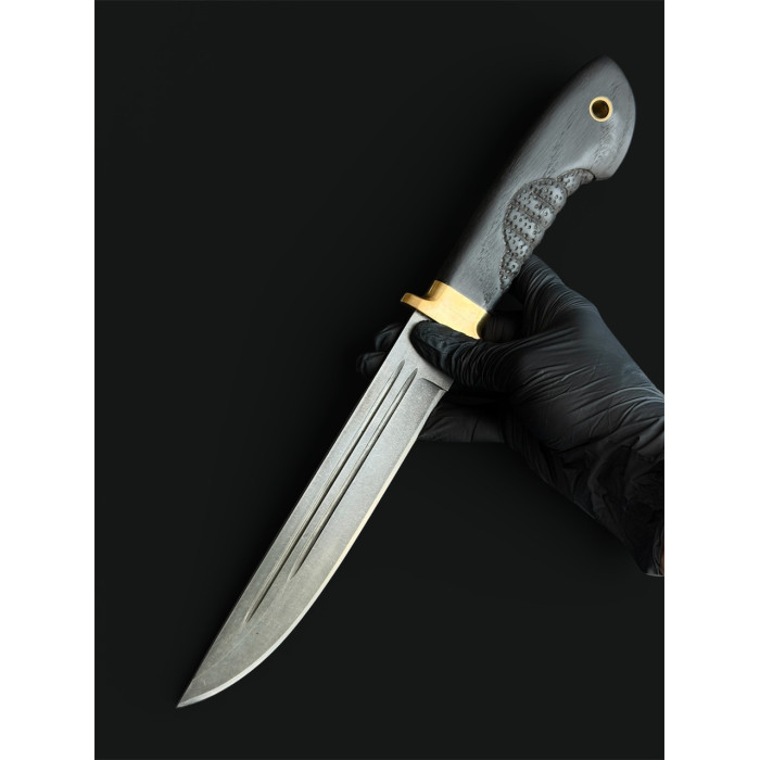 Тактический нож "Пластун" сталь Х12МФ Gorillas BBQ черный (KN255)