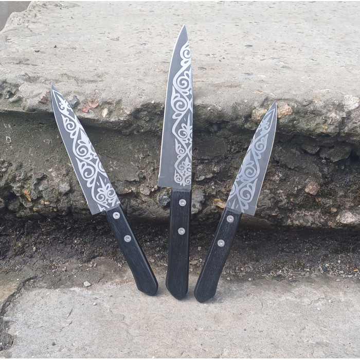 Набор кухонный ножей 3 шт 100924 сталь 65х13 Gorillas BBQ KN84