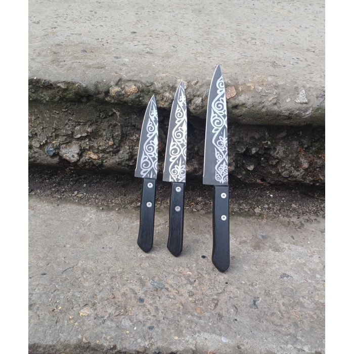 Набор кухонный ножей 3 шт 100924 сталь 65х13 Gorillas BBQ KN84