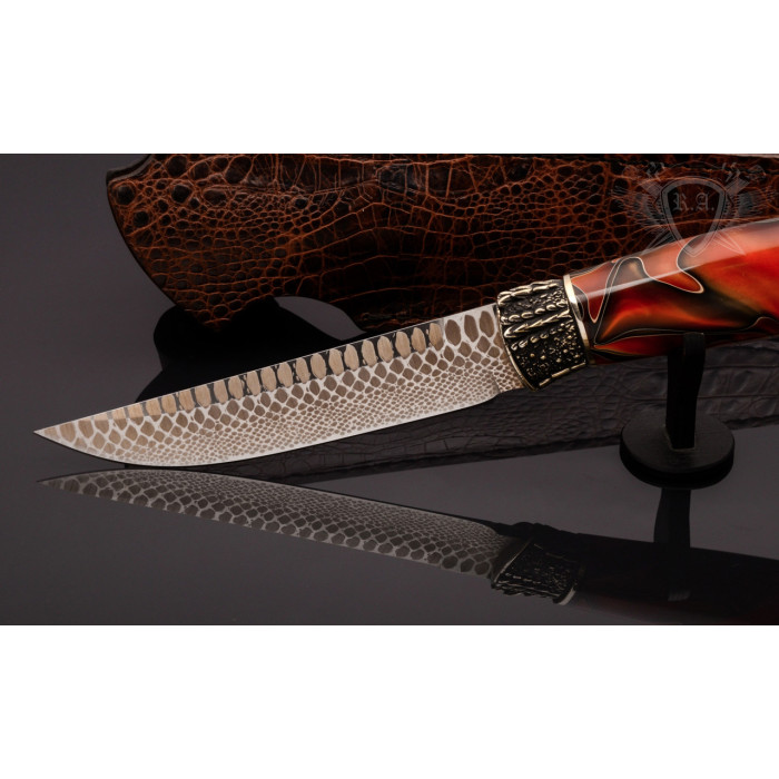 Подарочный нож с чехлом сталь N690 Дракон 2 RVD142 (Н0817)