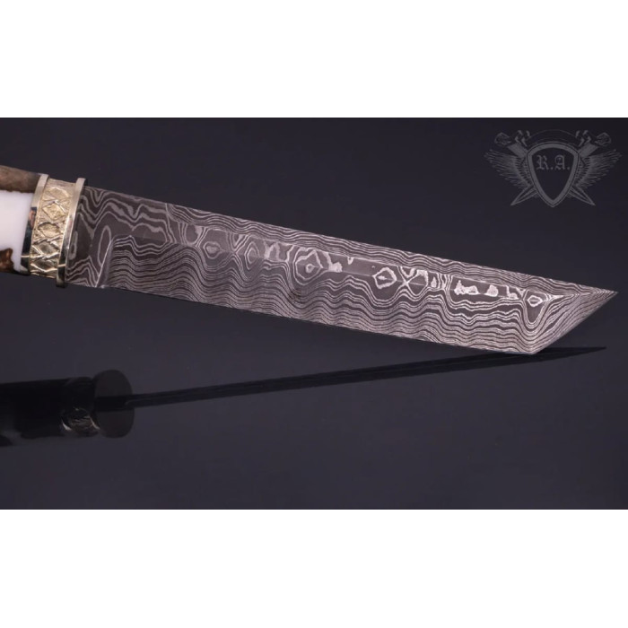 Авторский нож танто Самурай дамасская сталь (RVD208)
