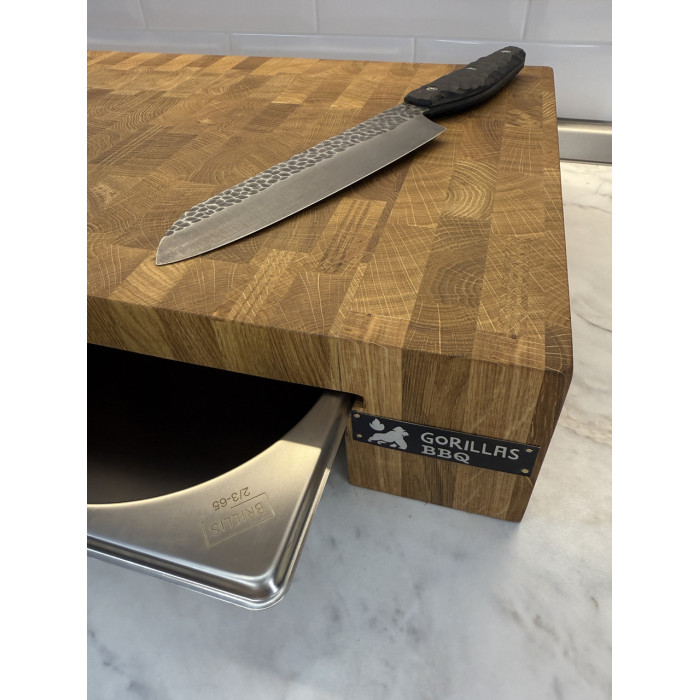 Доска торцевая разделочная дуб с поддоном 500х350х100 мм Gorillas BBQ DS53