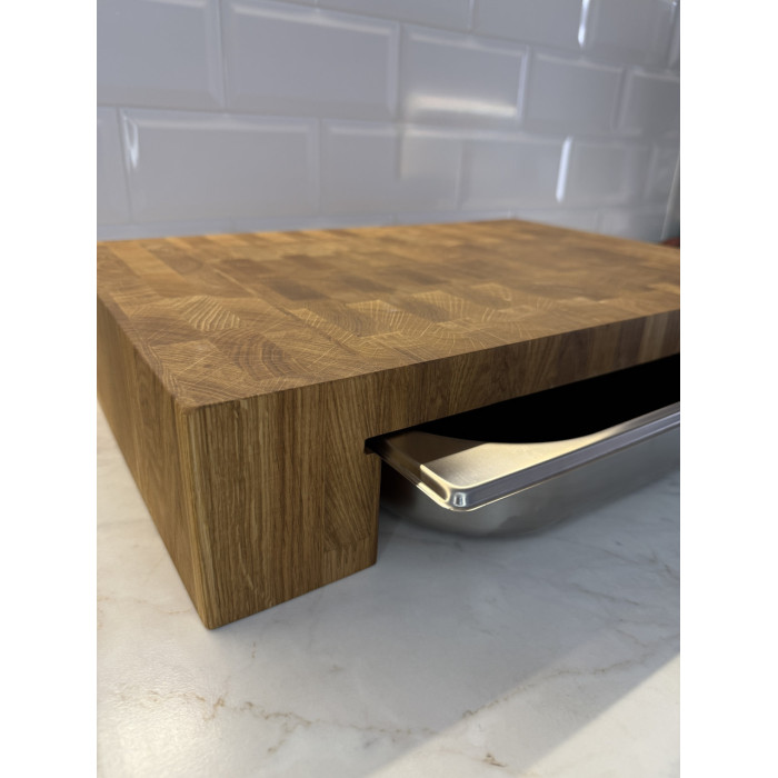 Доска торцевая разделочная дуб с поддоном 500х350х100 мм Gorillas BBQ DS53