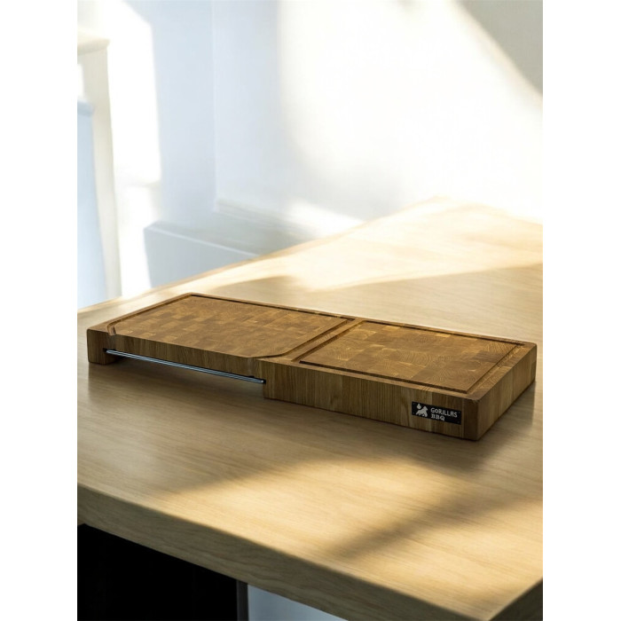 Доска разделочная торцевая двойная с поддоном 700х300х60 мм Gorillas BBQ DS56