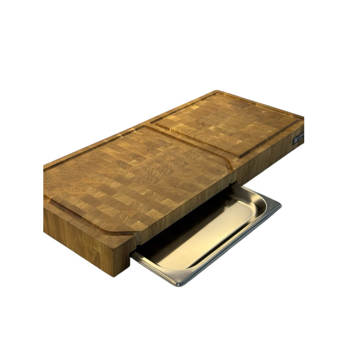 Доска разделочная торцевая двойная с поддоном 700х300х60 мм Gorillas BBQ DS56