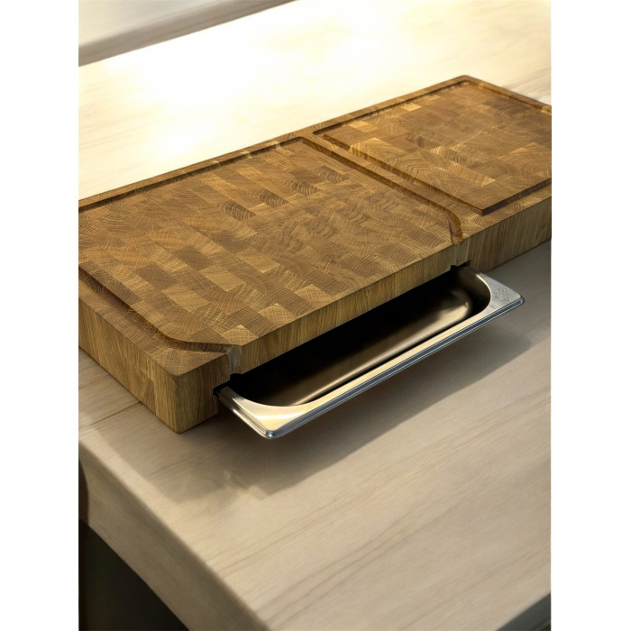 Доска разделочная торцевая двойная с поддоном 700х300х60 мм Gorillas BBQ DS56