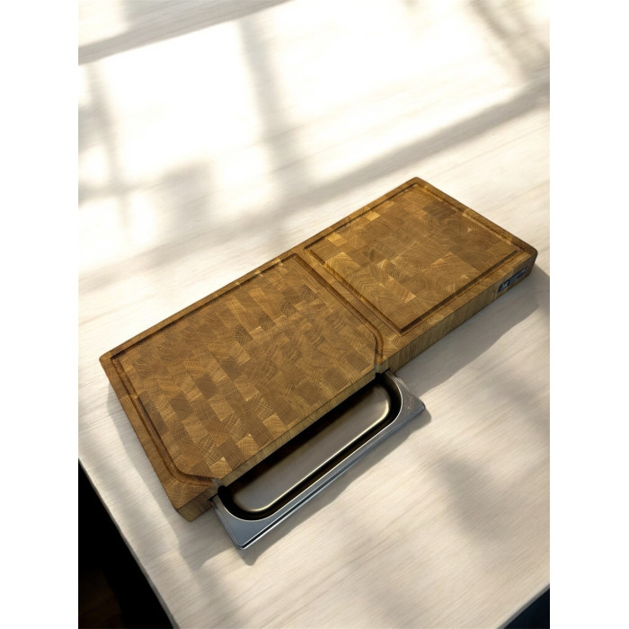 Доска разделочная торцевая двойная с поддоном 700х300х60 мм Gorillas BBQ DS56