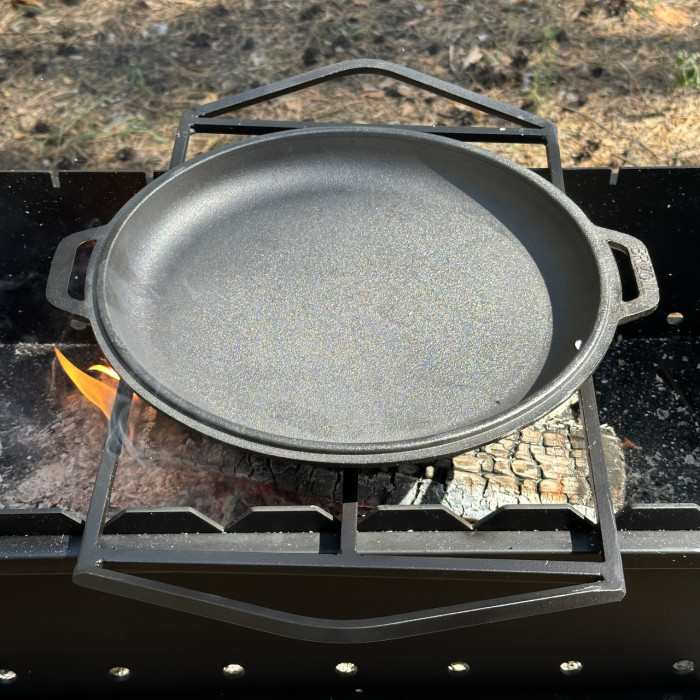 Казан туристический KZ4 чугунный с крышкой-сковородой 10 л