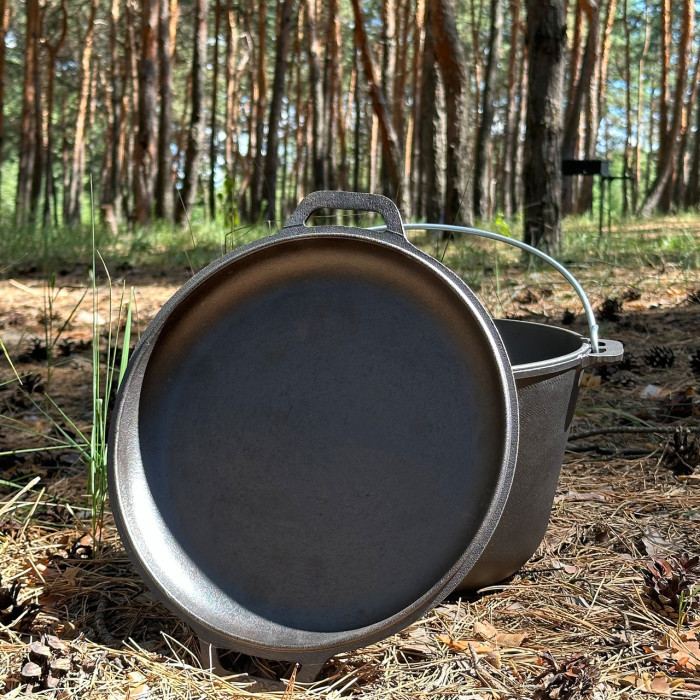 Казан туристический KZ4 чугунный с крышкой-сковородой 10 л