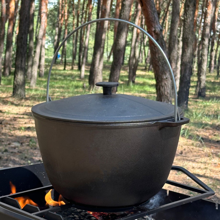 Казан туристический KZ5 чугунный с крышкой 12 л