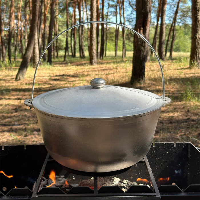 Казан KZ6 алюминиевый с дужкой и крышкой 8 л