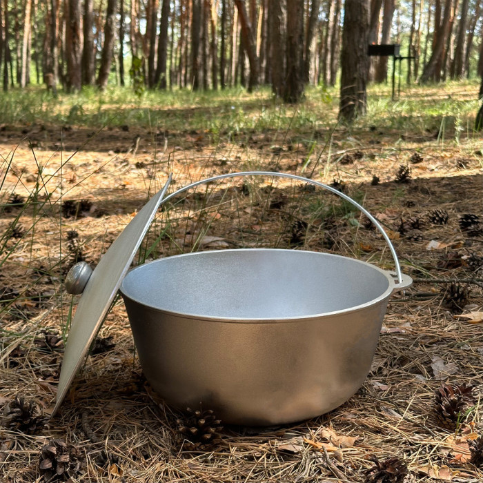 Казан KZ6 алюминиевый с дужкой и крышкой 8 л