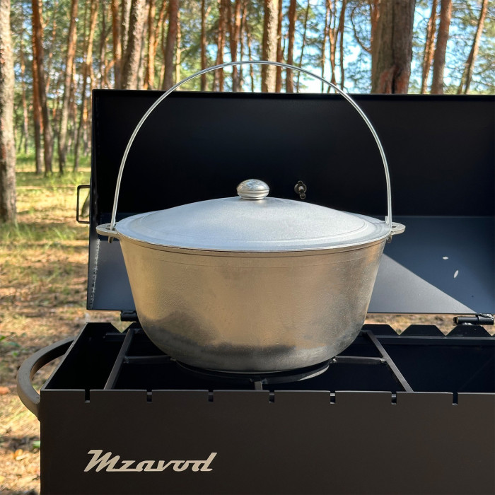 Казан KZ7 алюминиевый с дужкой и крышкой 10 л