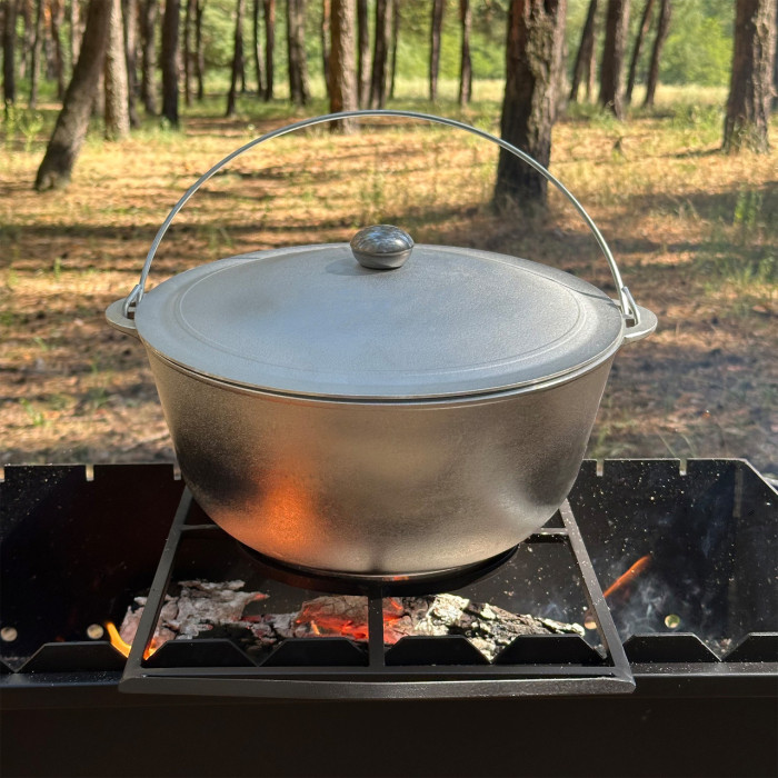 Казан KZ7 алюминиевый с дужкой и крышкой 10 л