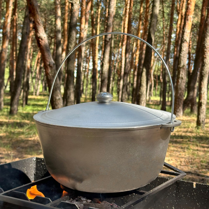 Казан KZ7 алюминиевый с дужкой и крышкой 10 л