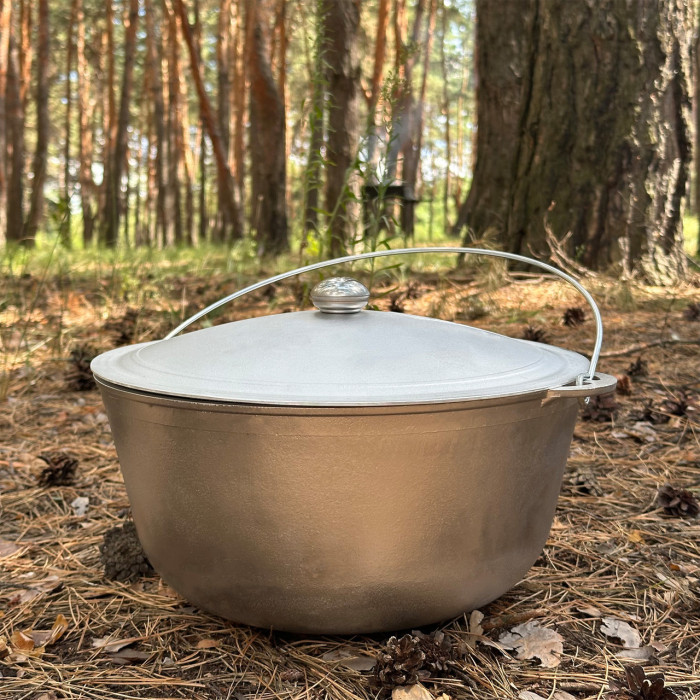 Казан KZ7 алюминиевый с дужкой и крышкой 10 л