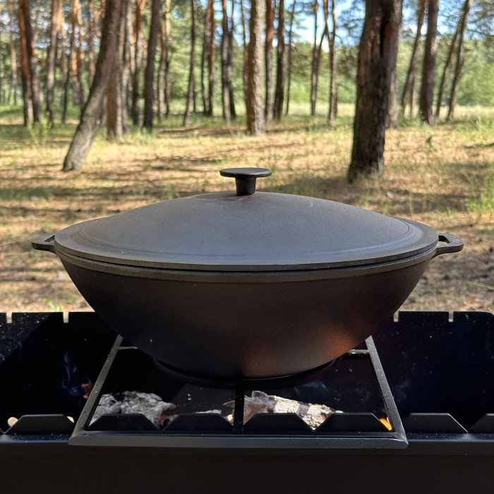 Сковорода KZ8 чугунная с крышкой 8 л