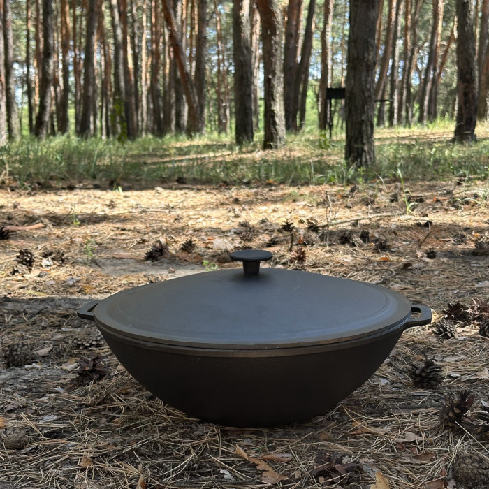 Сковорода KZ8 чугунная с крышкой 8 л