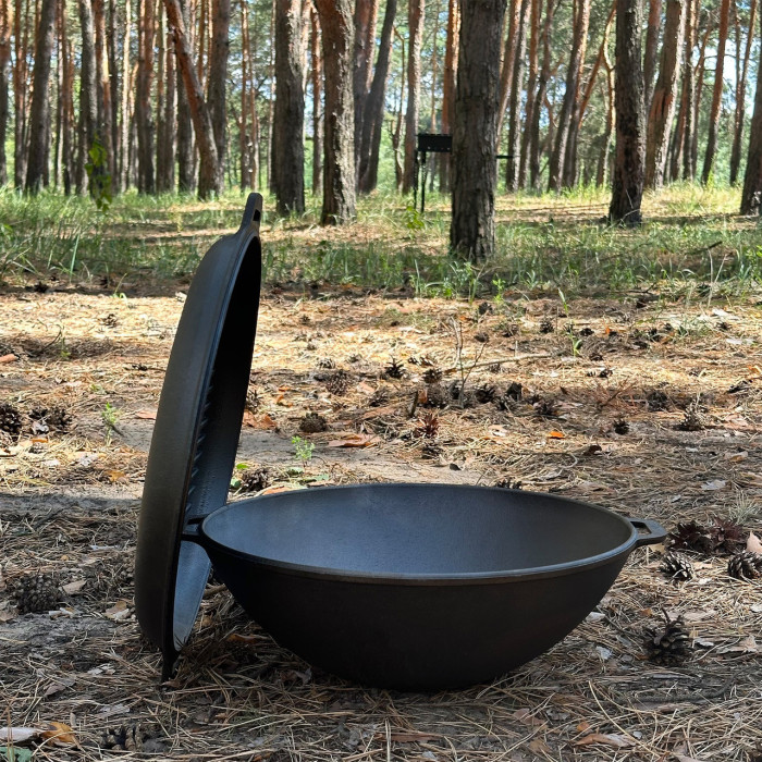 Сковорода KZ9 чугунная с крышкой-сковородой гриль 8 л