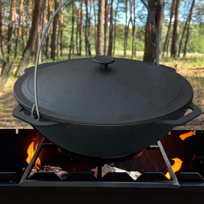 Казан азиатский KZ10 чугунный с крышкой 12 л