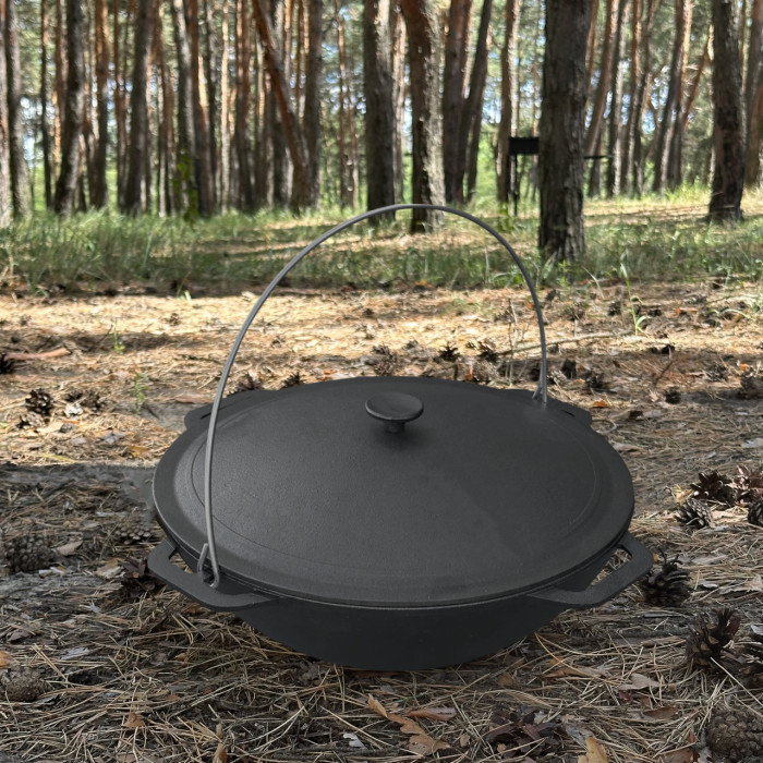 Казан азиатский KZ10 чугунный с крышкой 12 л