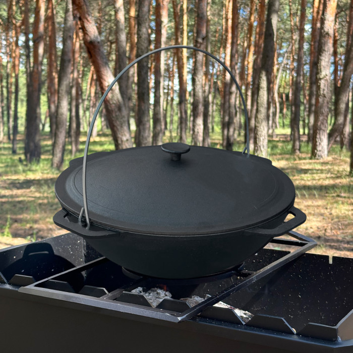 Казан азиатский KZ10 чугунный с крышкой 12 л