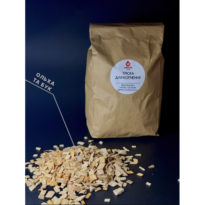 Набор щепы Gorillas BBQ - микс ольха/бук 1 кг KPT5