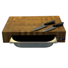Набор кухонный торцевая доска с гастроемкостью и набором из 2-х ножей Gorillas BBQ DS59