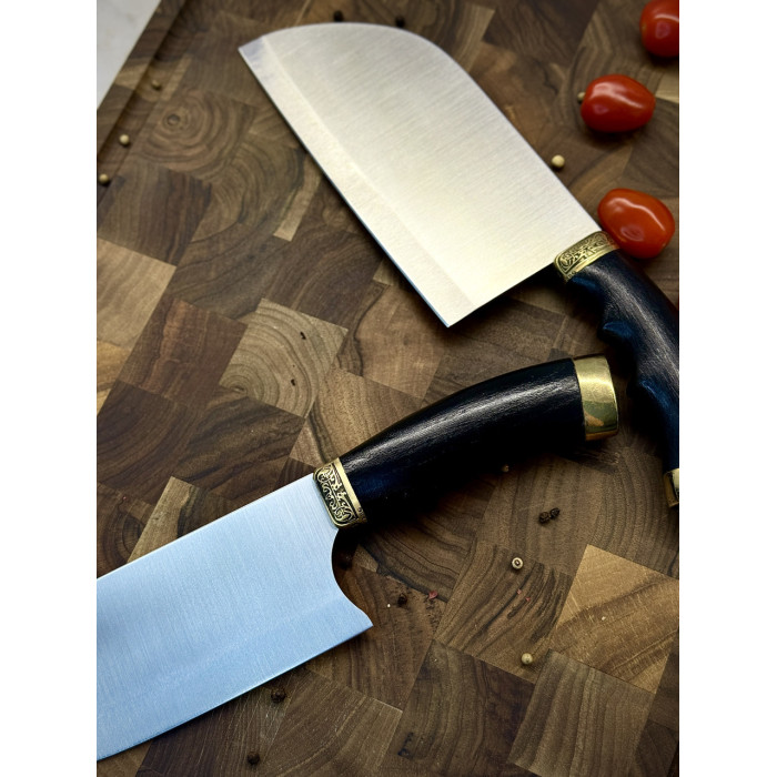 Комплект кухонных тяпок (Серб с гербом и Герб 2.0) KN188 сталь 65Х13 Gorillas BBQ