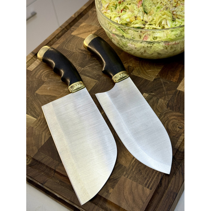 Комплект кухонных тяпок (Серб с гербом и Герб 2.0) KN188 сталь 65Х13 Gorillas BBQ