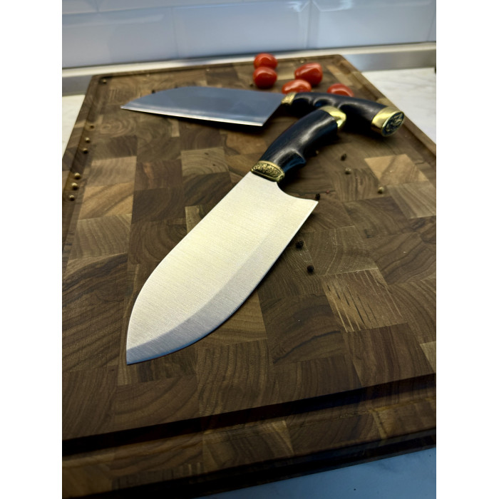 Комплект кухонных тяпок (Серб с гербом и Герб 2.0) KN188 сталь 65Х13 Gorillas BBQ