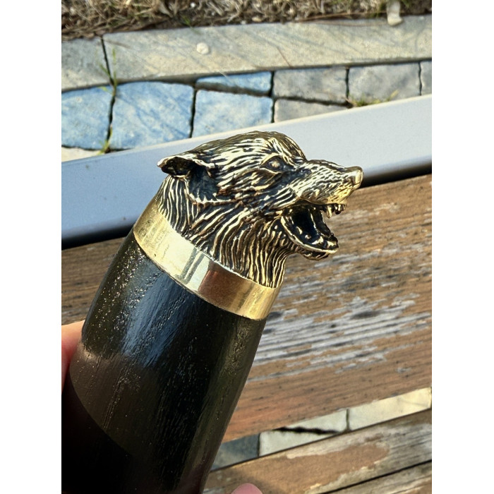 Охотничий подарочный нож Волк Вегвизир Gorillas BBQ сталь 50х14мф KN169