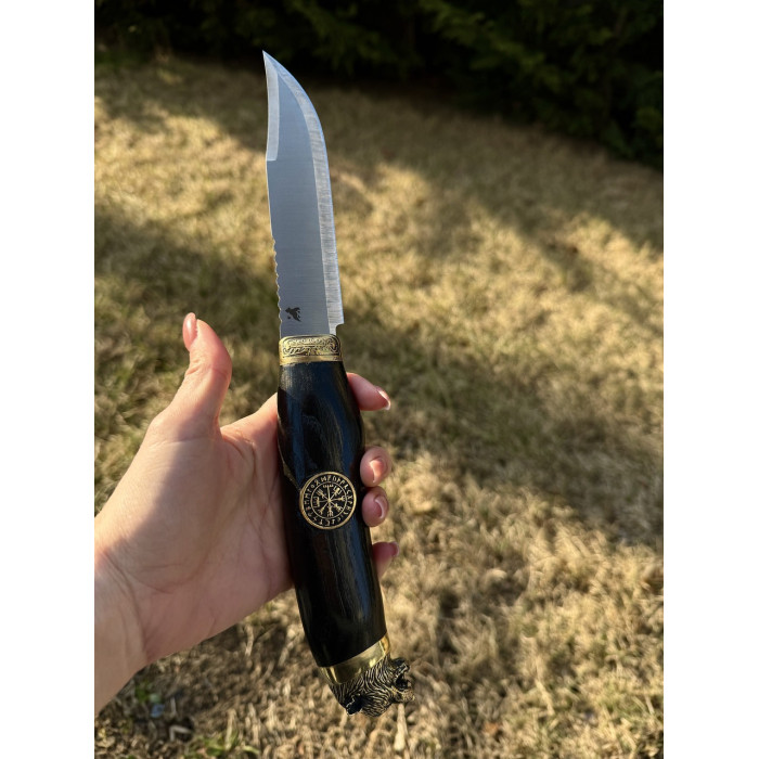 Охотничий подарочный нож Волк Вегвизир Gorillas BBQ сталь 50х14мф KN169