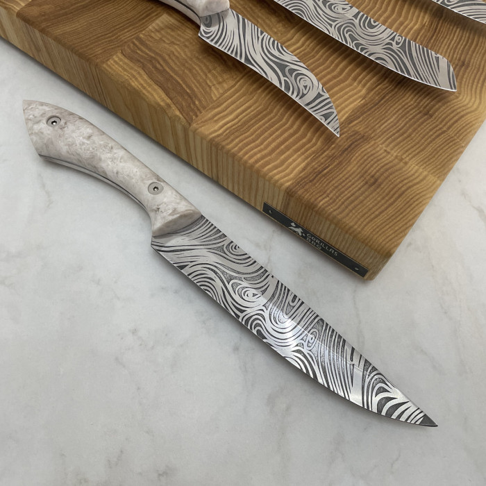 Набор кухонных ножей «Лисий хвост» 2.0 премиум версия сталь 65х13 KN108