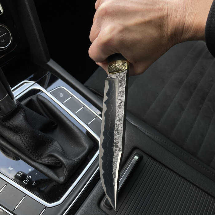 Нож «Компас ужаса» (ламинат) ручной работы сталь Х12, 40х13 Gorillas BBQ KN165