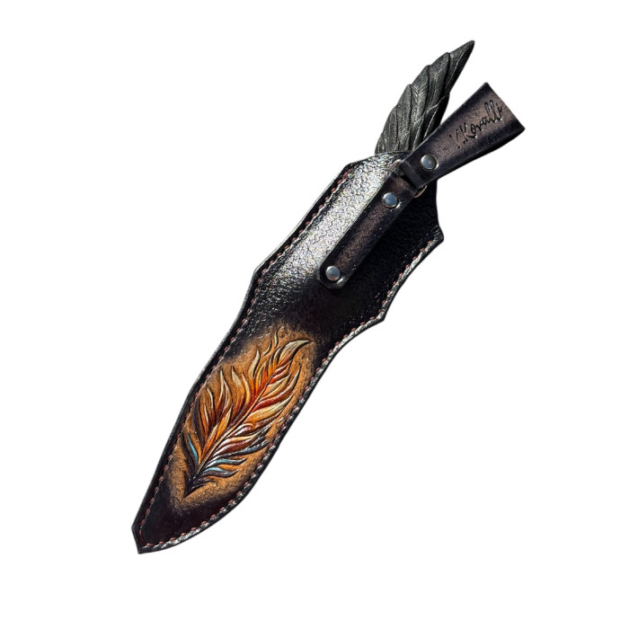 Подарочный туристический нож "Перо Феникса" сталь Х12МФ Gorillas BBQ KN206