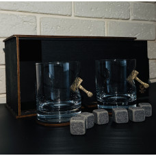 Набор для виски Молот (2 стакана молот + камни в коробке) Gorillas BBQ GL13