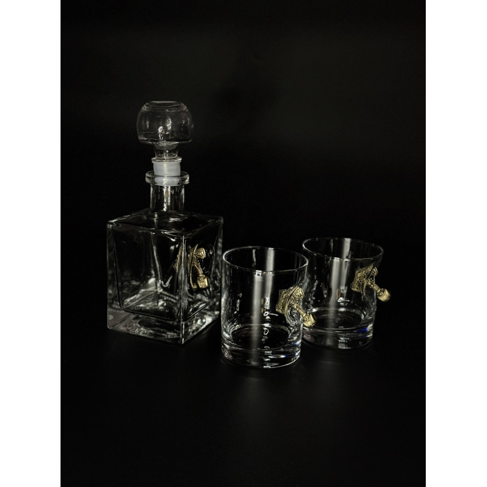 Набор для виски "Молот 2" графин и 2 стакана Gorillas BBQ GL22