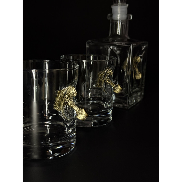 Набор для виски "Молот 2" графин и 2 стакана Gorillas BBQ GL22