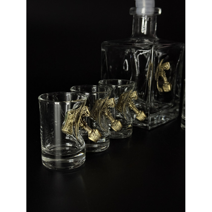 Набор "Молот 2" графин и 6 рюмок Gorillas BBQ GL23