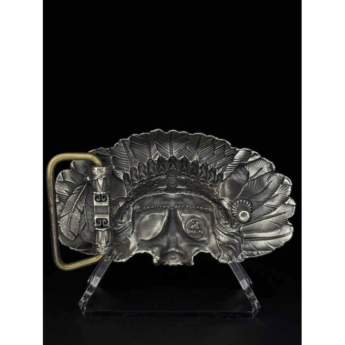 Ремень (тиснение) с пряжкой Апач нейзильбер bb102 Gorillas BBQ