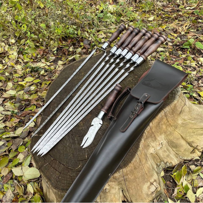 Кожаный чехол (колчан) для шампуров ручной работы FR52 Gorillas BBQ