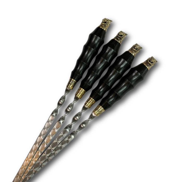 Шампура ручной работы с деревянной ручкой Волк 4 шт. Gorillas BBQ SKK60