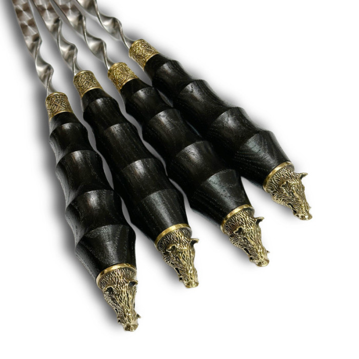 Шампура ручной работы с деревянной ручкой Кабан 4 шт. Gorillas BBQ SKK69